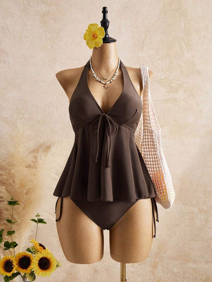 Lace Halter Bikini Set