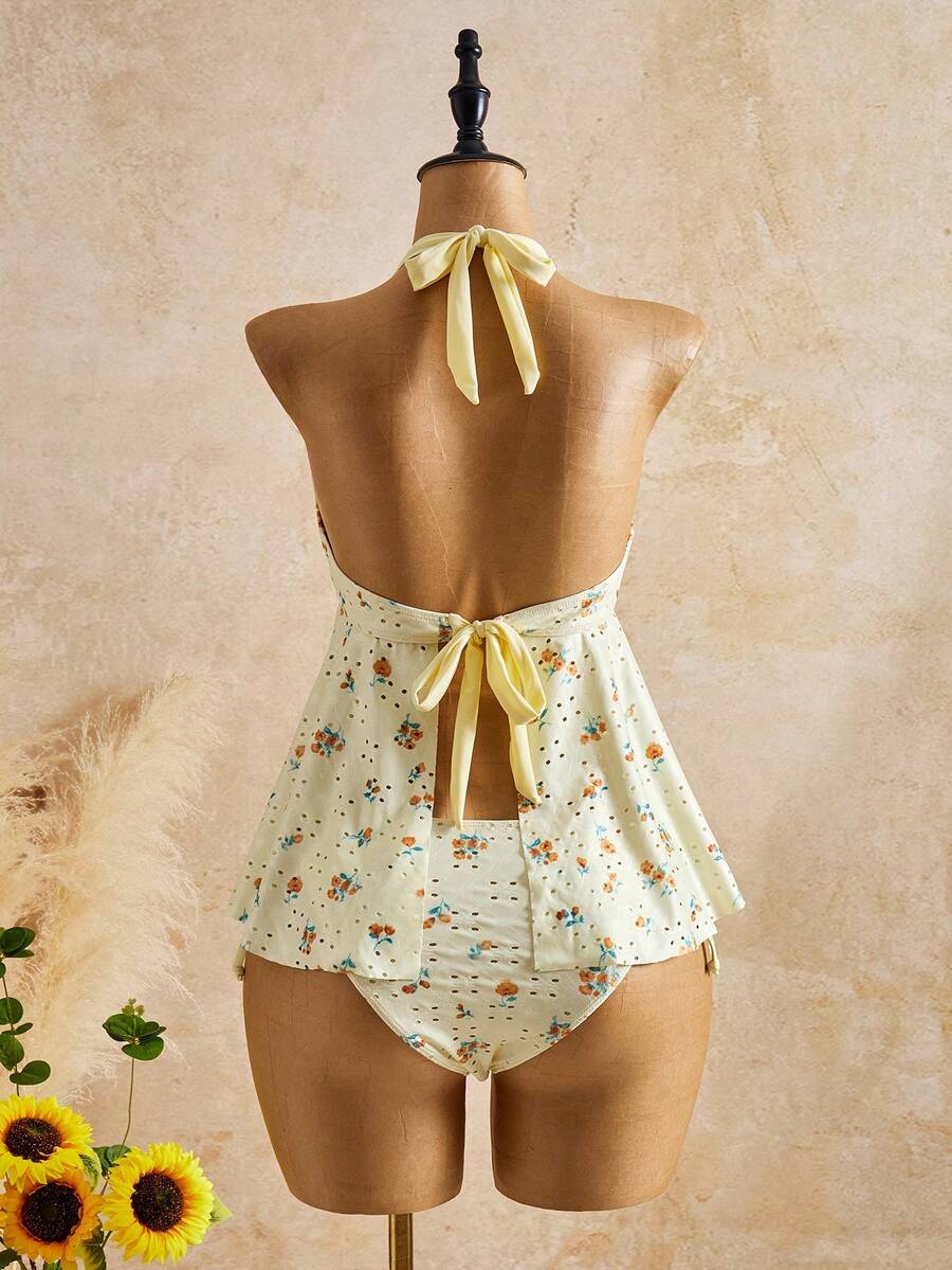 Lace Halter Bikini Set