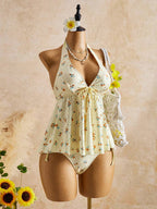 Lace Halter Bikini Set