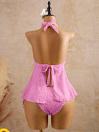 Lace Halter Bikini Set