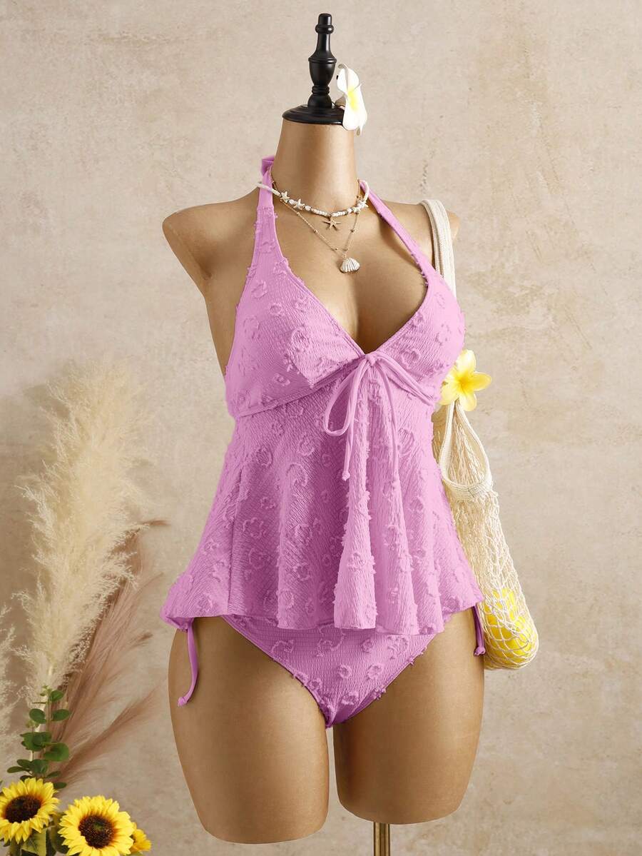 Lace Halter Bikini Set