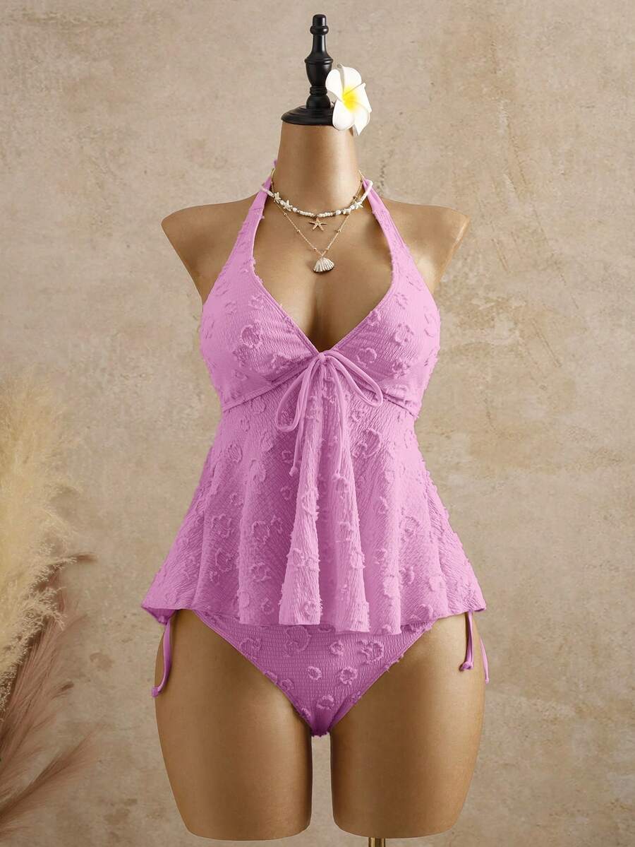 Lace Halter Bikini Set