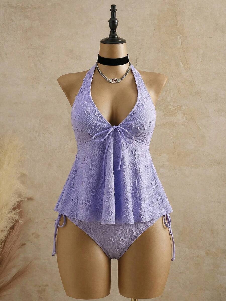 Lace Halter Bikini Set