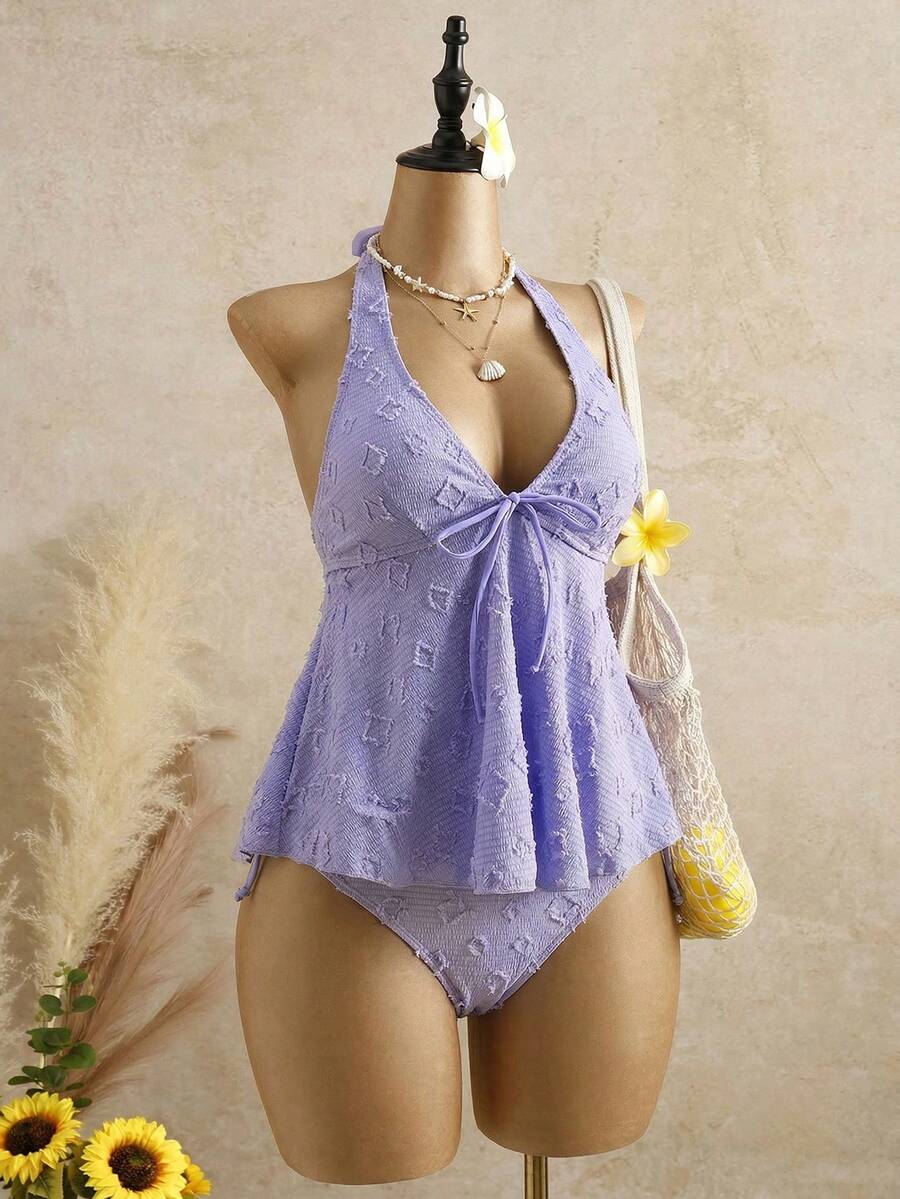 Lace Halter Bikini Set