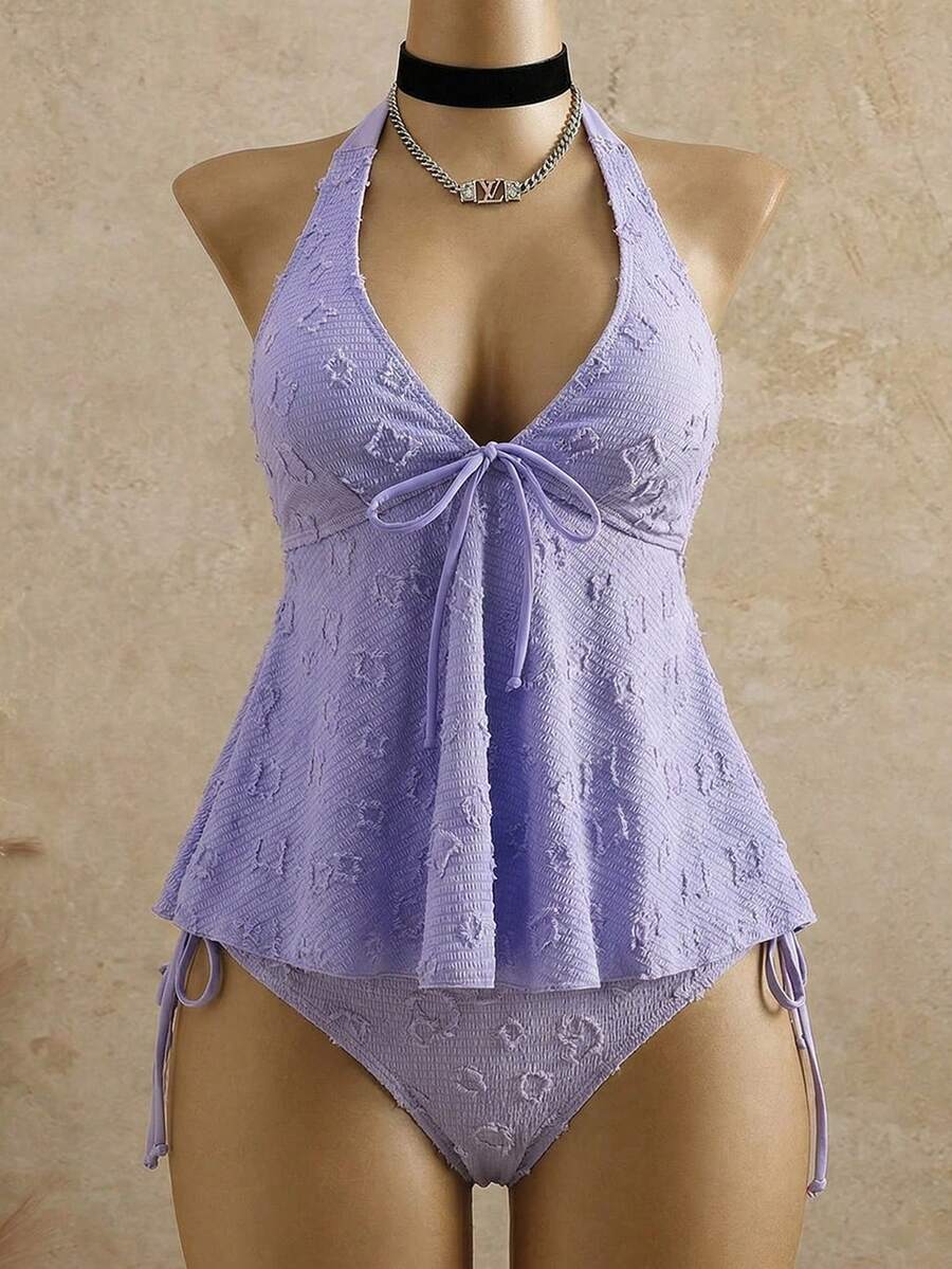 Lace Halter Bikini Set
