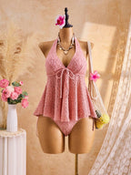 Lace Halter Bikini Set