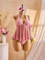 Lace Halter Bikini Set