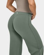High Waist Stretch Casual Soft Straight Leg Bottoms