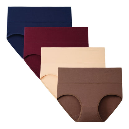 Women's Plus Size High Waisted Briefs 4-Pack