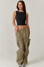 Open-back cropped tank