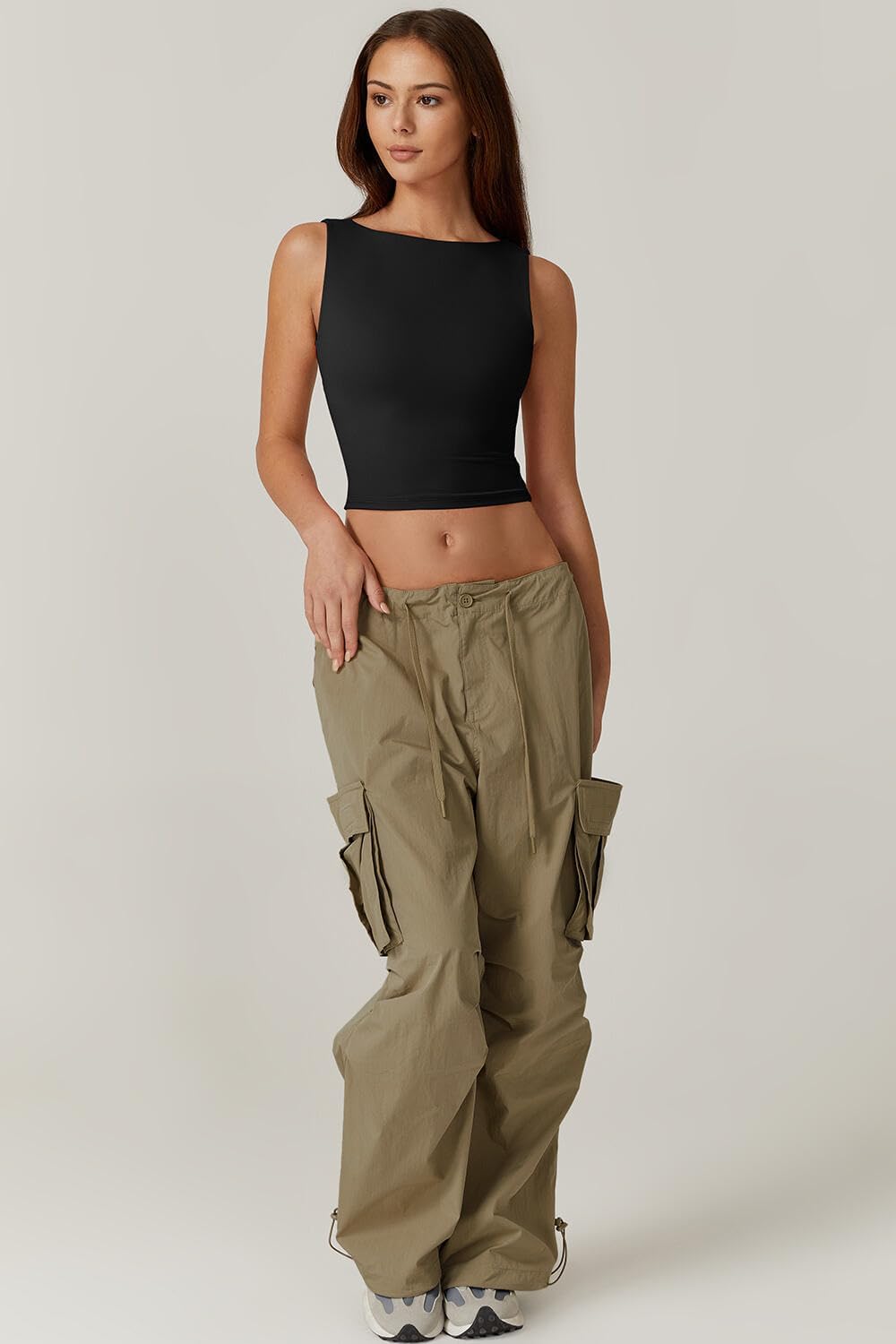 Open-back cropped tank