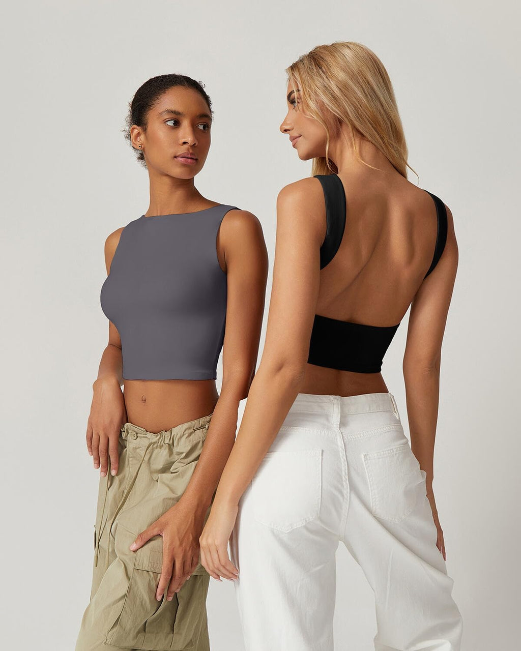 Open-back cropped tank