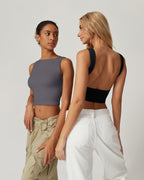 Open-back cropped tank