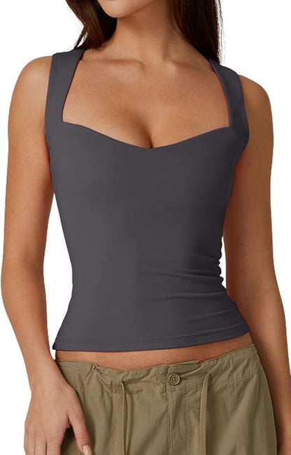 Sweetheart neckline tank top