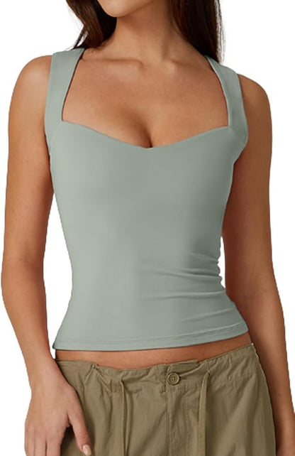 Sweetheart neckline tank top