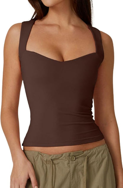 Sweetheart neckline tank top