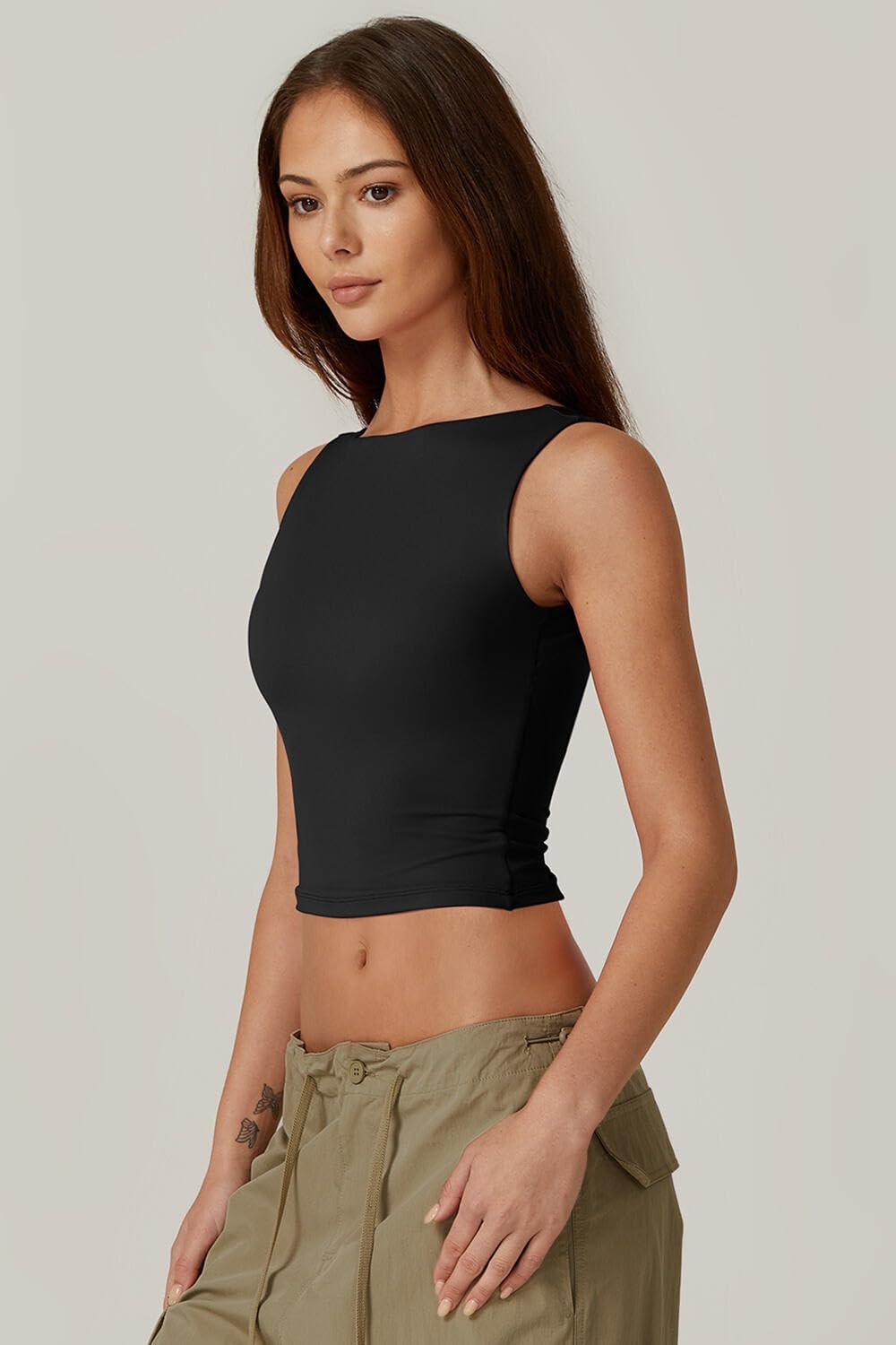 Open-back cropped tank