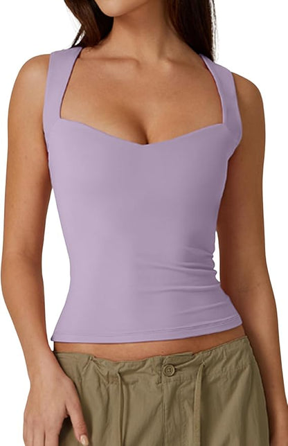 Sweetheart neckline tank top