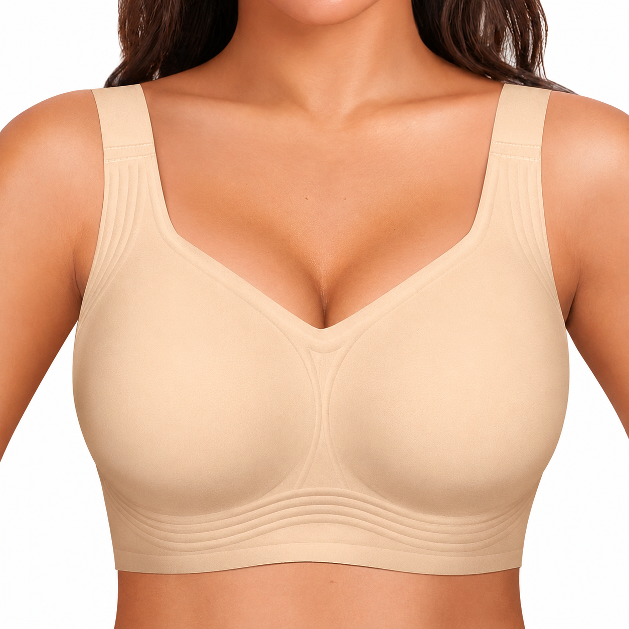 Full coverage wireless bra