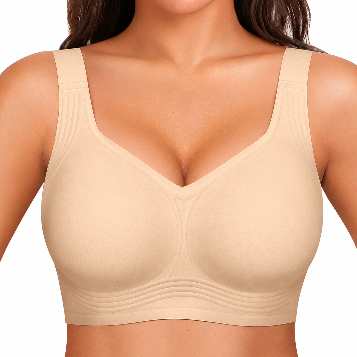 Full coverage wireless bra