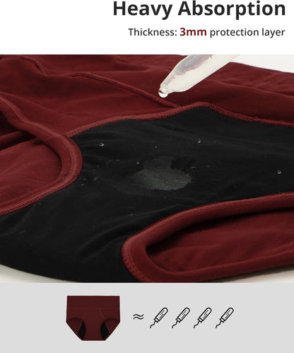 High Waist Bamboo Viscose Heavy Flow Period Underwear