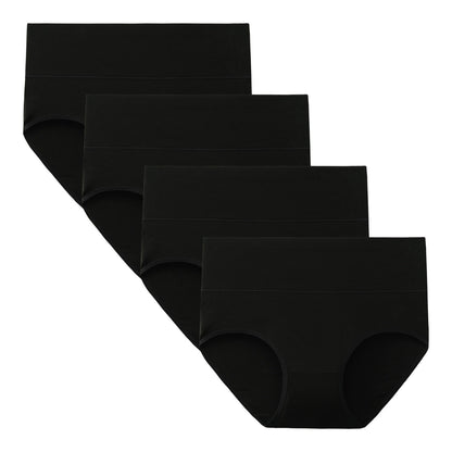 Women's Plus Size High Waisted Briefs 4-Pack