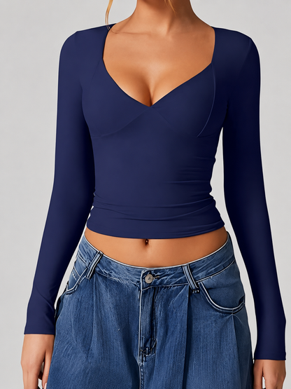 Vaya V-Neck Long Sleeve Top