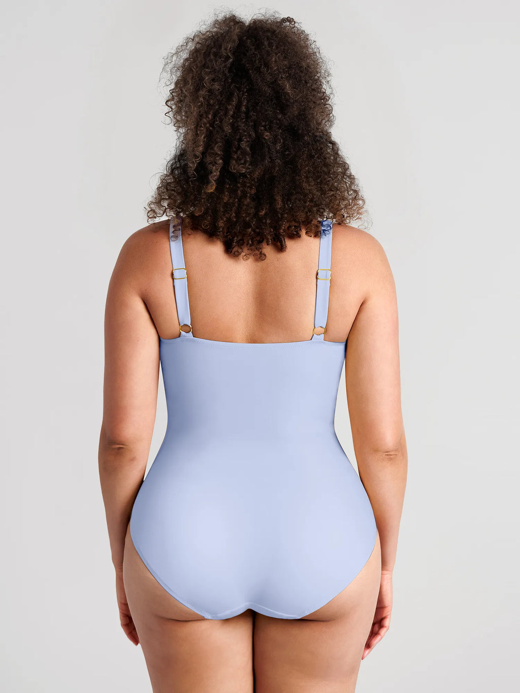 Feelingirl Deep V Metal Ring Ruched Sculpting Swimsuit