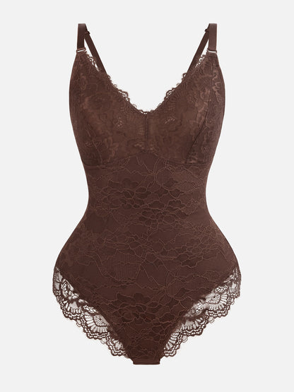 Lace V-Neck Breathable Bodysuit