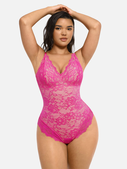 Lace V-Neck Breathable Bodysuit