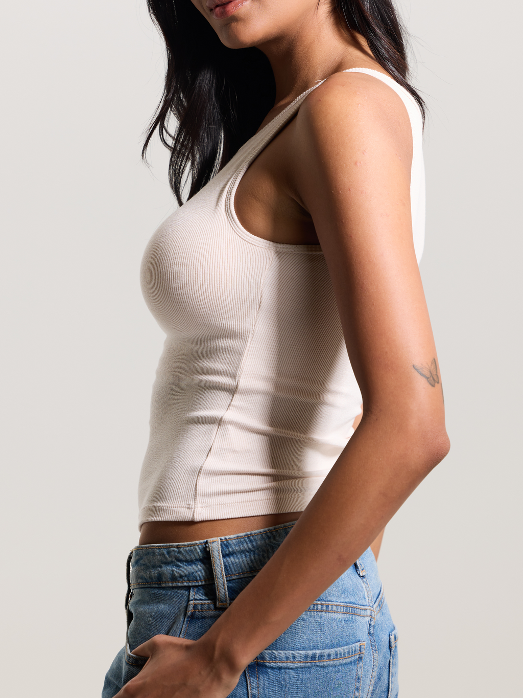 Ribbed Dainty Boat Neck Brami