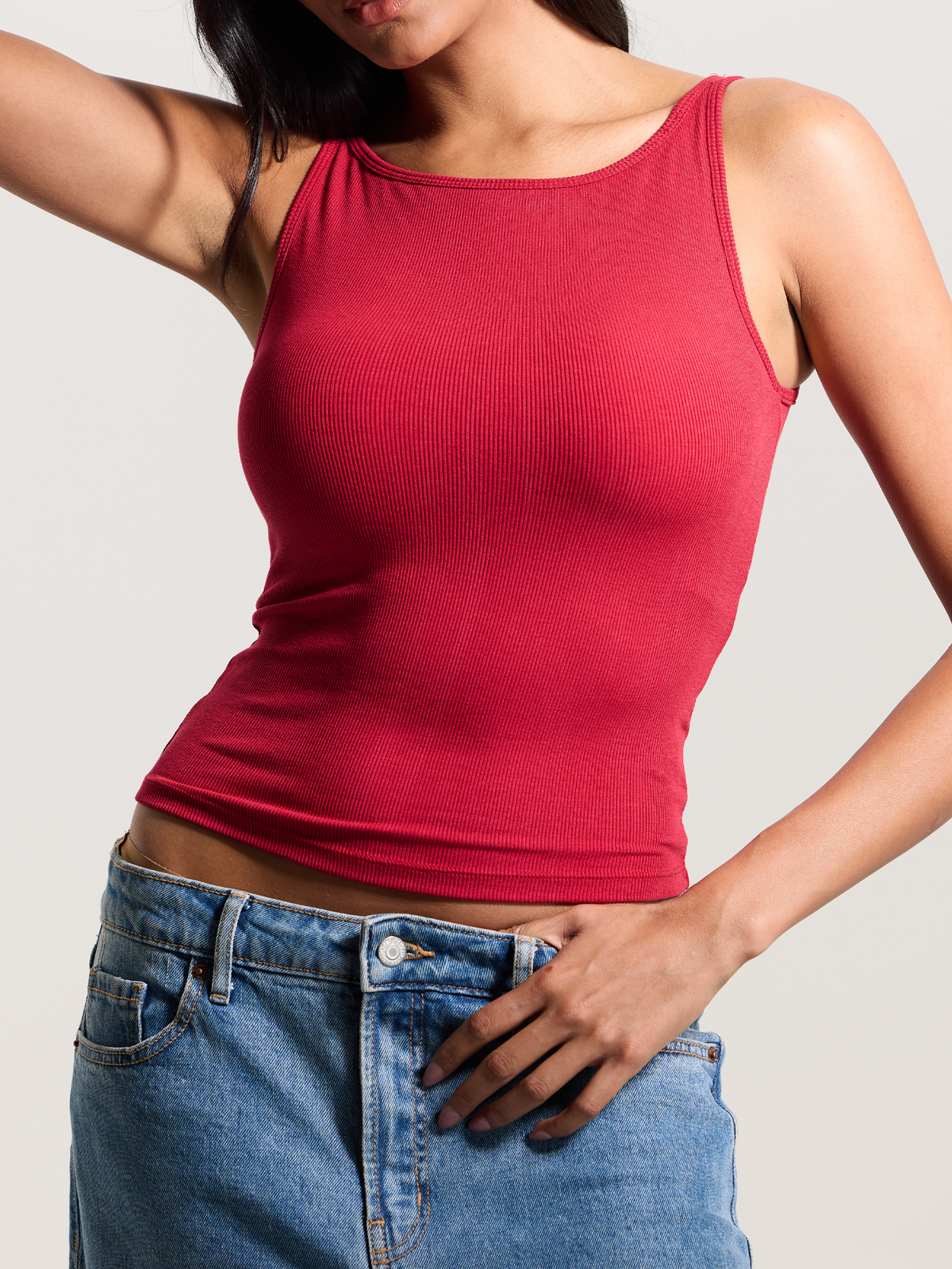 Ribbed Dainty Boat Neck Brami