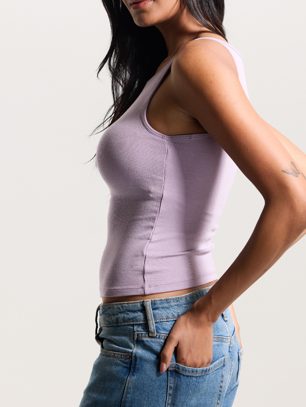 Ribbed Dainty Boat Neck Brami