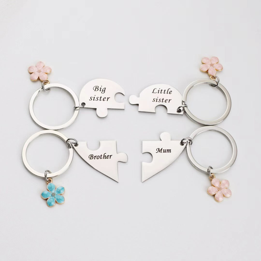 Mother Daughter Keychain for 4
