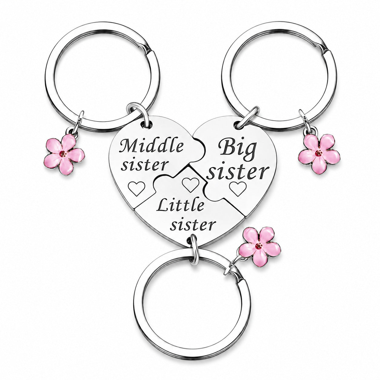 Mother Daughter Keychain for 4