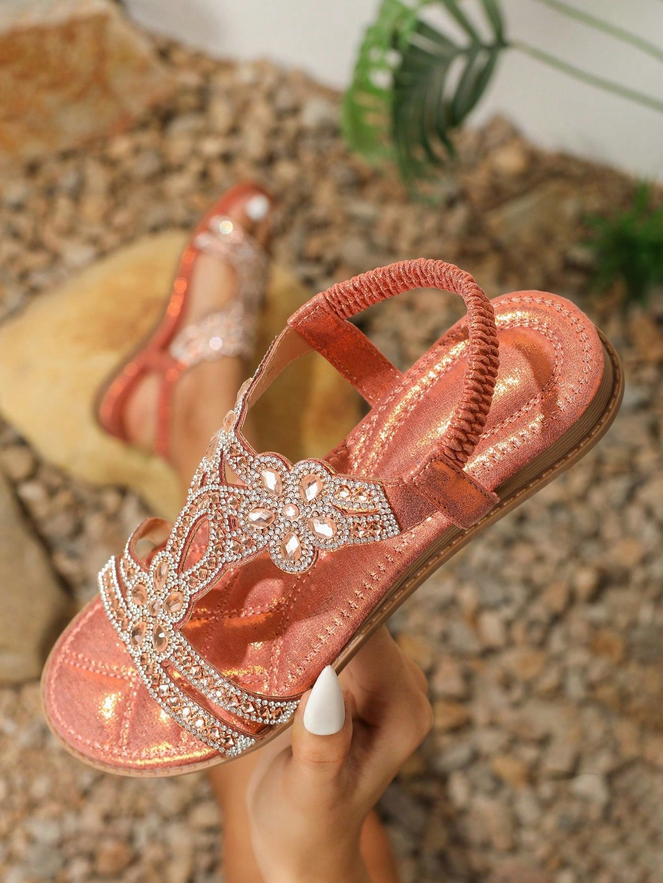 GemStride™ — Rhinestone Flat Sandals