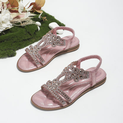 GemStride™ — Rhinestone Flat Sandals
