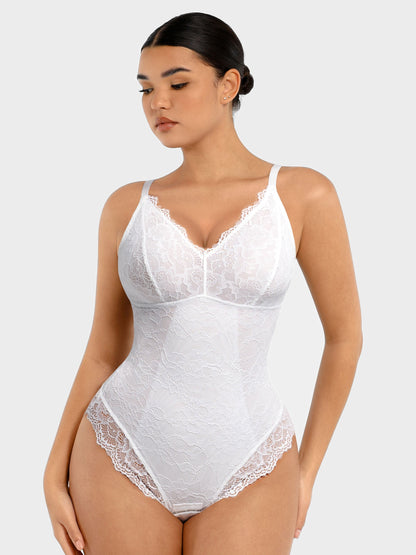 Lace V-Neck Breathable Bodysuit