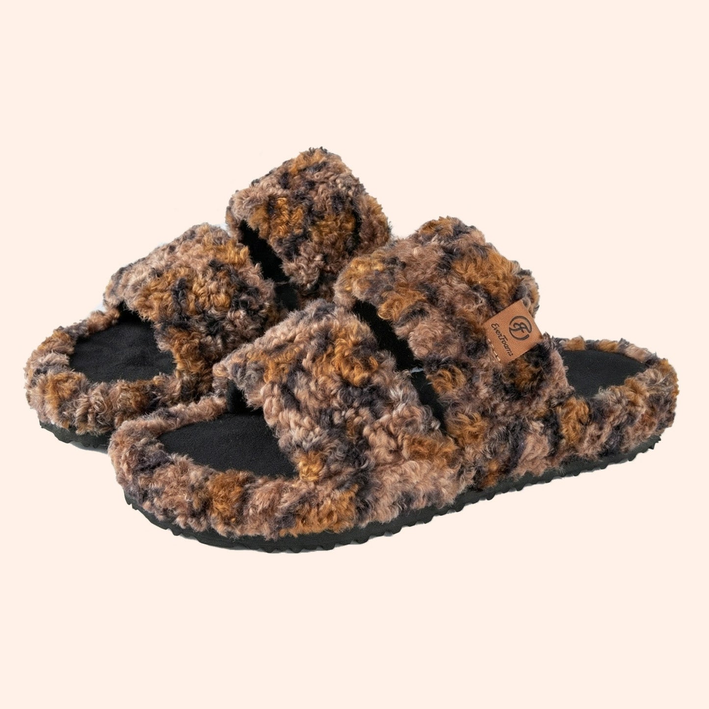 Fluffy Double-Strap Teddy Slippers