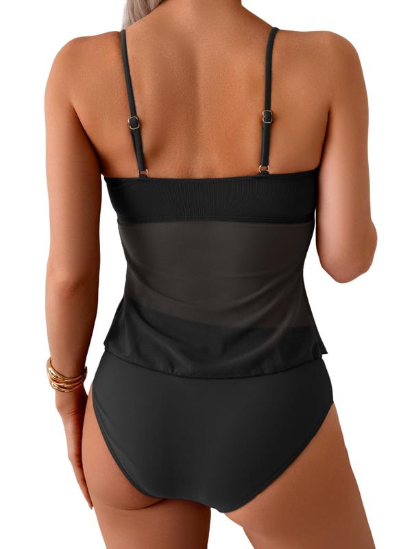 Mesh Bow One-Piece Swimsuit