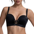"Add Two Cups" Padded Wireless Plunge Push Up Bra