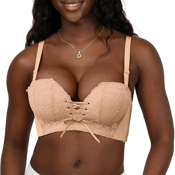 "Add Two Cups" Padded Wireless Plunge Push Up Bra