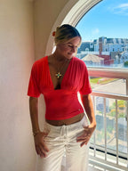 Vaya Draped V-Neck Top