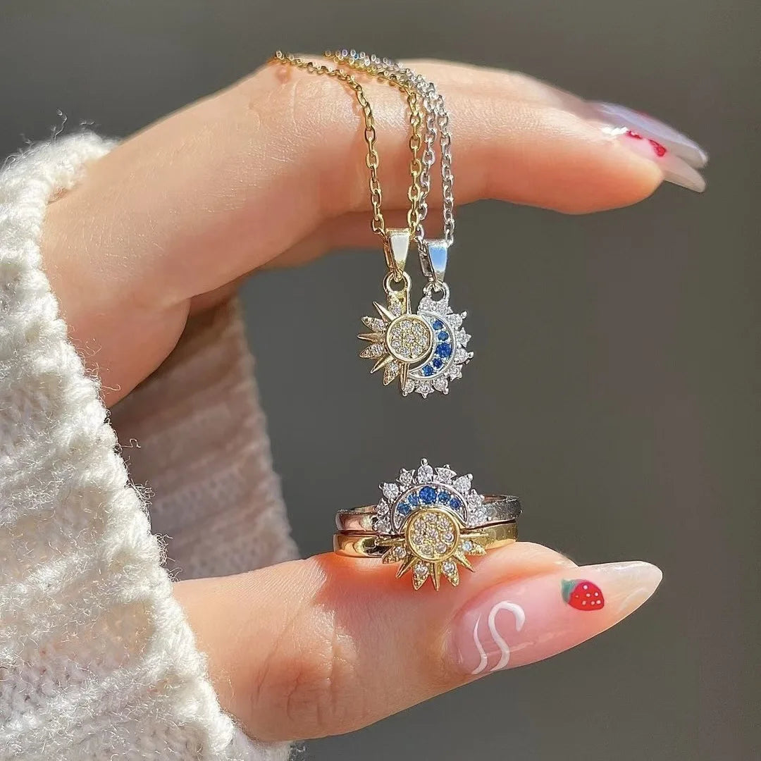 Sun & Moon Necklace Set - Duo Pack