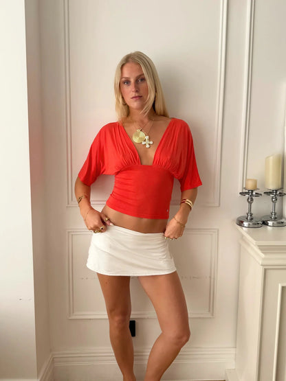 Vaya Draped V-Neck Top
